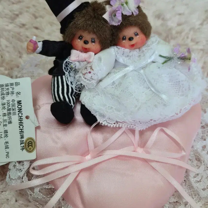[BUNJANG] Monchhichi 30th Anniversary Mini Wedding Couple Doll / 고전 몬치치 30주년 미니 웨딩 세키구치 인형