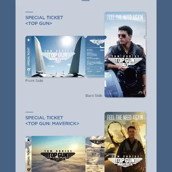 [BUNJANG] Top Gun &amp; Top Gun: Maverick CineQ Special Ticket Set / 탑건 &amp; 탑건:매버릭 씨네큐 스페셜티켓 2종 일괄 판매