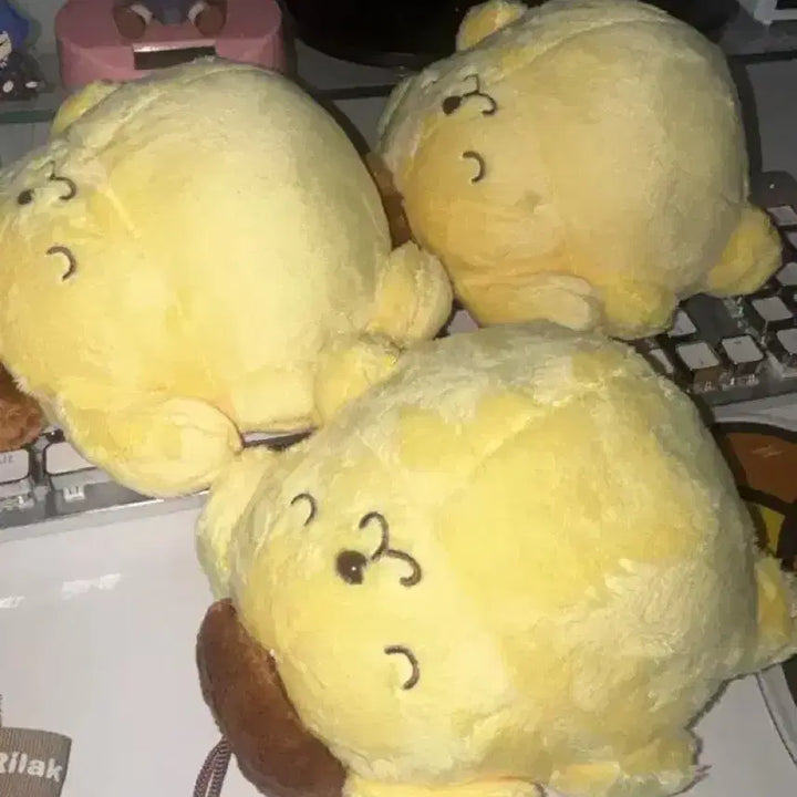 [BUNJANG] Sanrio Pompompurin Plush Pillow / (정품) 산리오 밥먹고 누워자는 폼폼푸린 복슬 돼지 푸딩 덩어리 복부비만