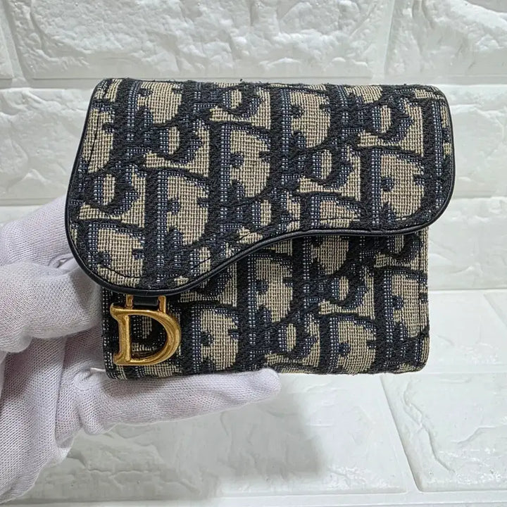 [BUNJANG] Dior Saddle Lotus Wallet Blue Oblique Jacquard / [S급/정품]디올 새들 로터스 지갑 블루