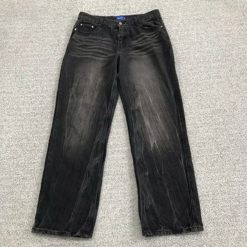 [BUNJANG] Washed Black Denim Pants / 워싱 흑청 바지