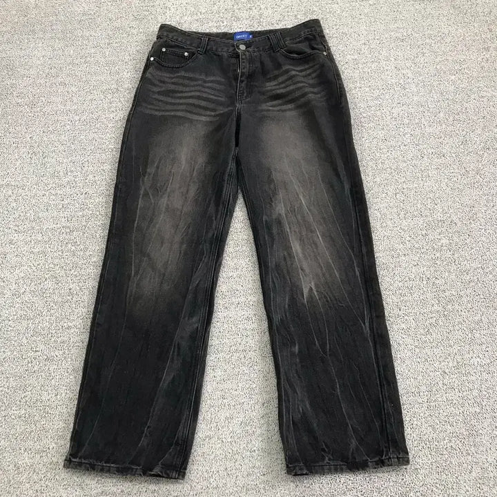 [BUNJANG] Washed Black Denim Pants / 워싱 흑청 바지