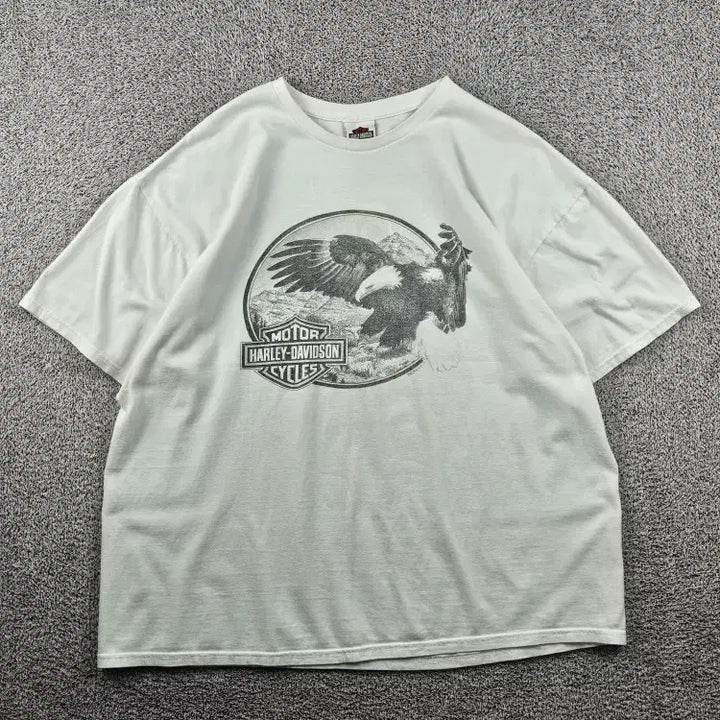 [BUNJANG] Harley-Davidson White Short Sleeve T-Shirt (Estimated 2XL) / 할리데이비슨 반팔 티셔츠 ( 2XL추정 ) / 12189