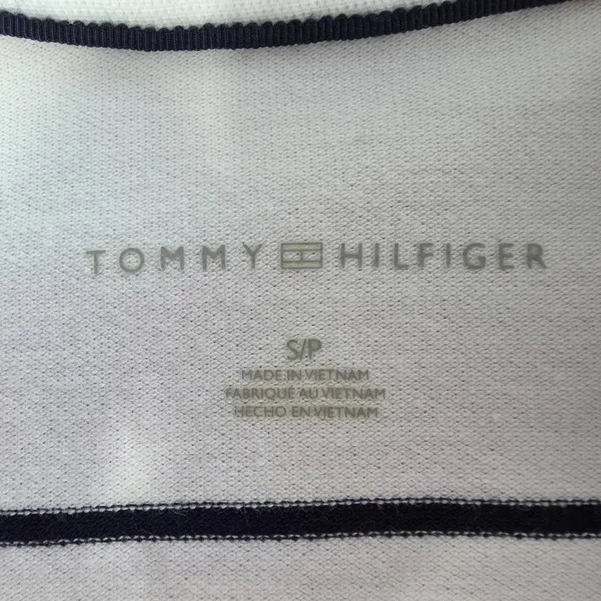 [BUNJANG] Tommy Hilfiger Striped V-Neck Polo Short Sleeve T-Shirt Women&