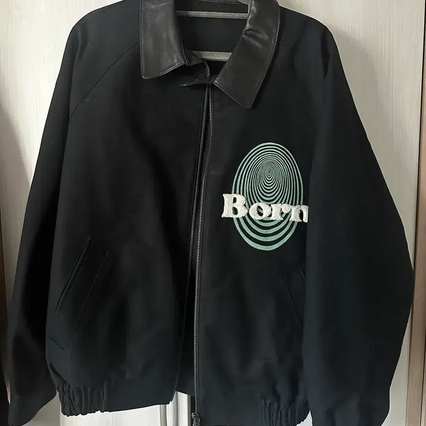 [BUNJANG] ETCE Black Leather Cotton Jacket Size M / ETCE 본 레더 코튼 블랙 자켓 M 사이즈