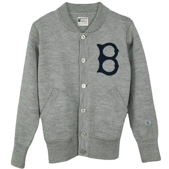 [BUNJANG] Champion Knit Varsity Cardigan Grey / 챔피온 니트 바시티 가디건 그레이 M20485