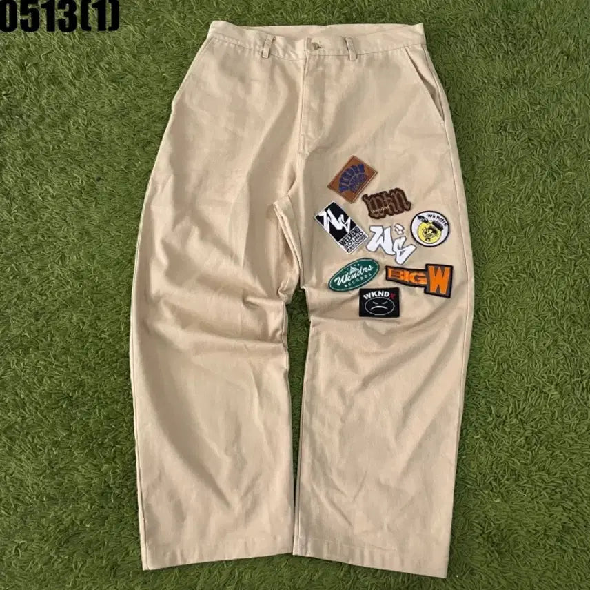 [BUNJANG] WKND Patchwork Pants Beige / WKND 패치 워크 팬츠 베이지 32