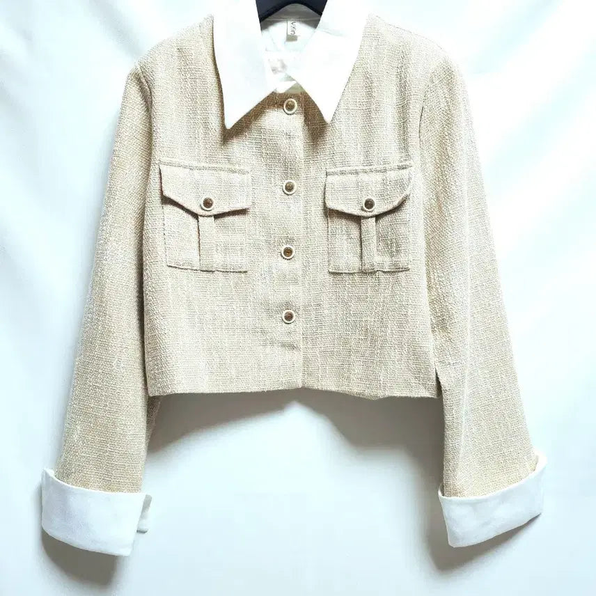 [BUNJANG] Thin Tweed Jacket Light Beige / 얇은 트위드 자켓 연베이지