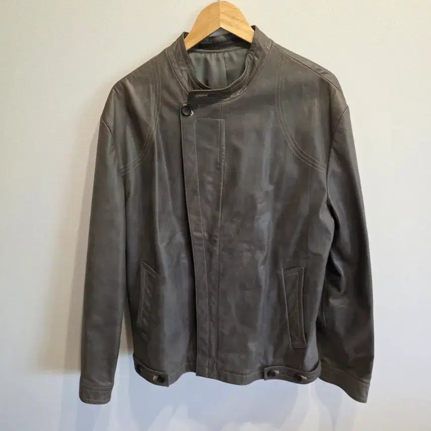[BUNJANG] Wooyoungmi Solid Homme Leather Jacket / 우영미 솔리드옴므 가죽자켓 112-88-185