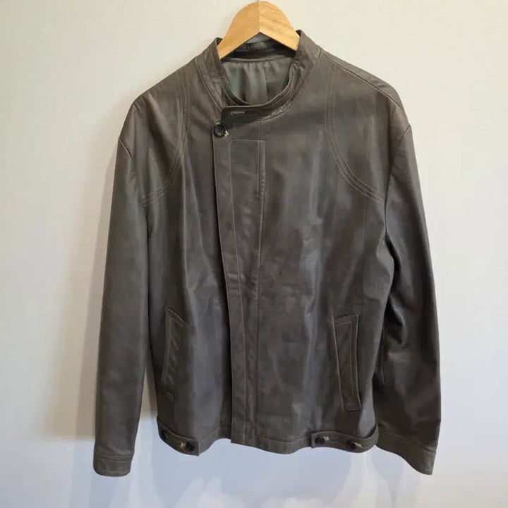 [BUNJANG] Wooyoungmi Solid Homme Leather Jacket / 우영미 솔리드옴므 가죽자켓 112-88-185