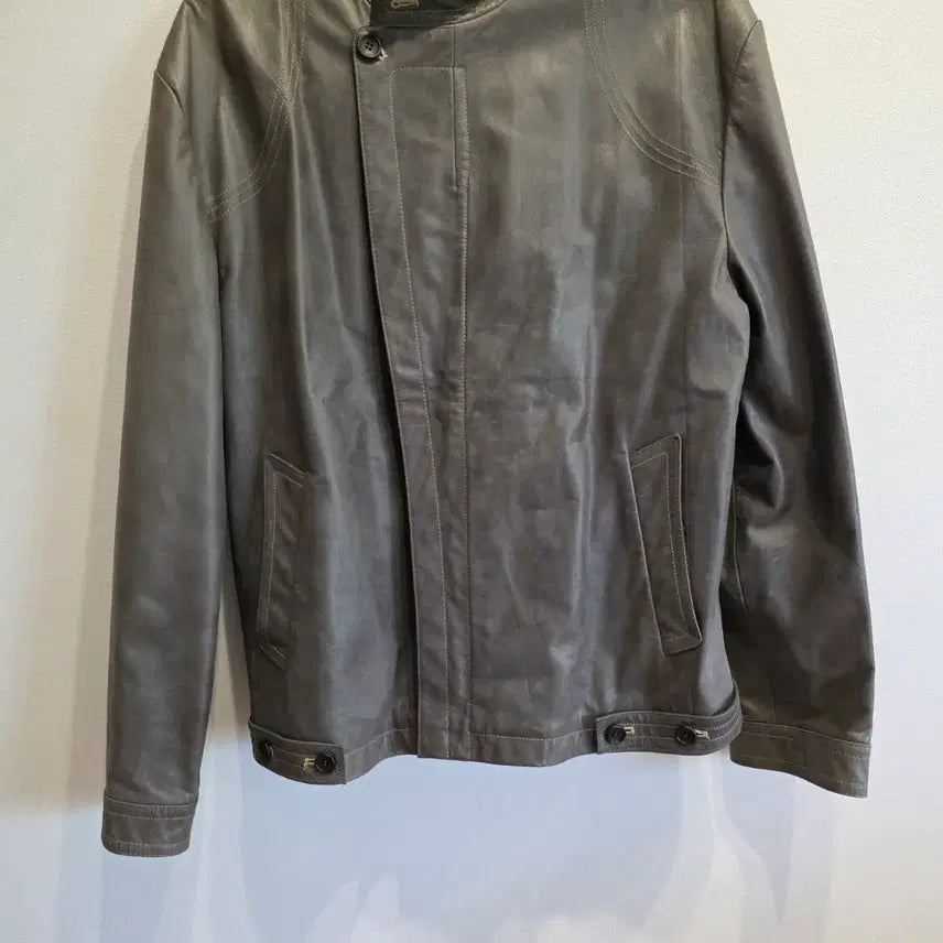 [BUNJANG] Wooyoungmi Solid Homme Leather Jacket / 우영미 솔리드옴므 가죽자켓 112-88-185