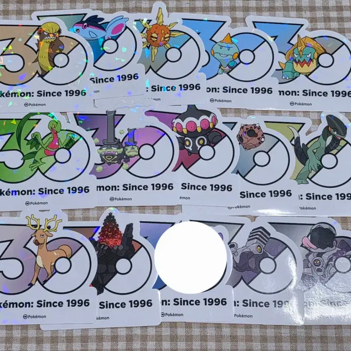 [BUNJANG] Pokemon 30th Anniversary Logo Sticker / 포켓몬스터 포켓몬 30주년 로고 스티커 일괄 14장