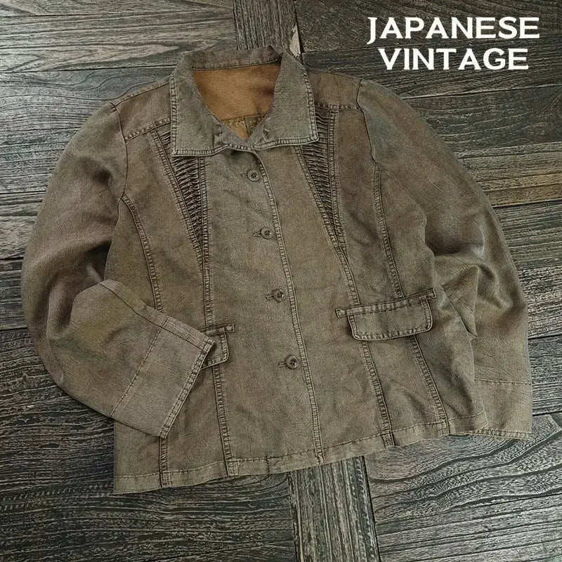 [BUNJANG] Vintage Pleated Cotton Jacket / 일본빈티지 빈티지 주름 가공 코튼 자켓 M20502