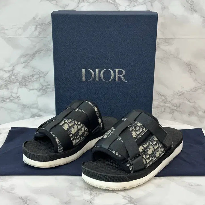 [BUNJANG] Dior Oblique Slides Sandals Black / 디올 오블리크 슬리퍼 샌들 블랙