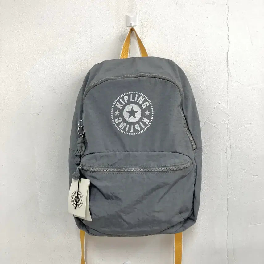 [BUNJANG] Kipling Backpack Grey with Charm (New) / 키플링 백팩 그레이 + 키링 새상품