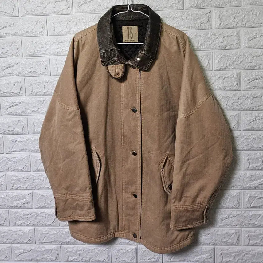 [BUNJANG] Tomboy Leather Collar Work Jacket / 톰보이 레더카라 워크자켓 판매합니다