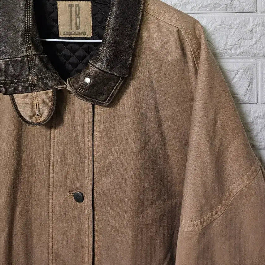 [BUNJANG] Tomboy Leather Collar Work Jacket / 톰보이 레더카라 워크자켓 판매합니다