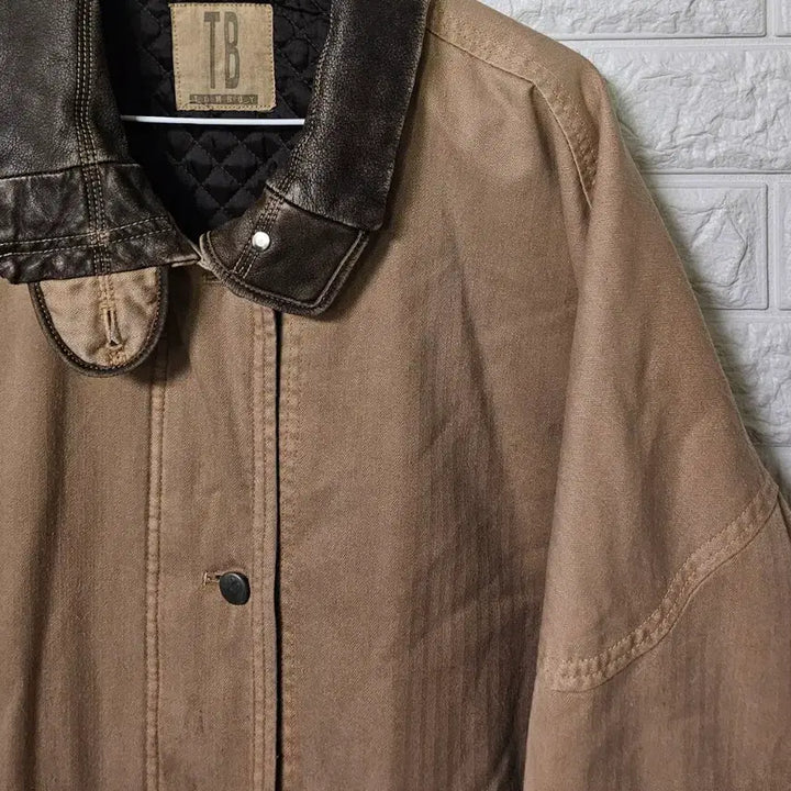 [BUNJANG] Tomboy Leather Collar Work Jacket / 톰보이 레더카라 워크자켓 판매합니다