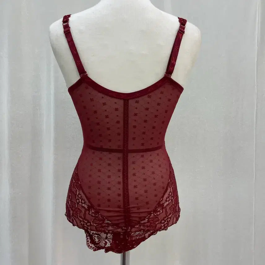 [BUNJANG] G&amp;V Lace Bodysuit Burgundy / G&amp;V 레이스 바디수트 버건디