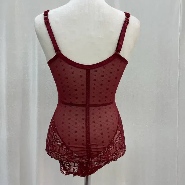 [BUNJANG] G&amp;V Lace Bodysuit Burgundy / G&amp;V 레이스 바디수트 버건디