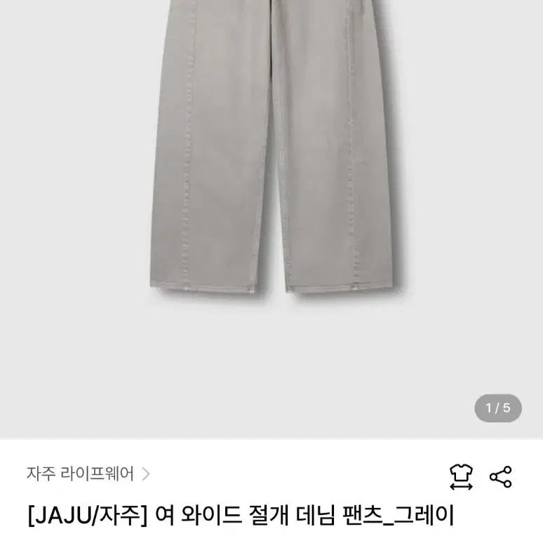 [BUNJANG] Wide Denim Pants Gray (Size 26) / 자주 데님 팬츠 그레이