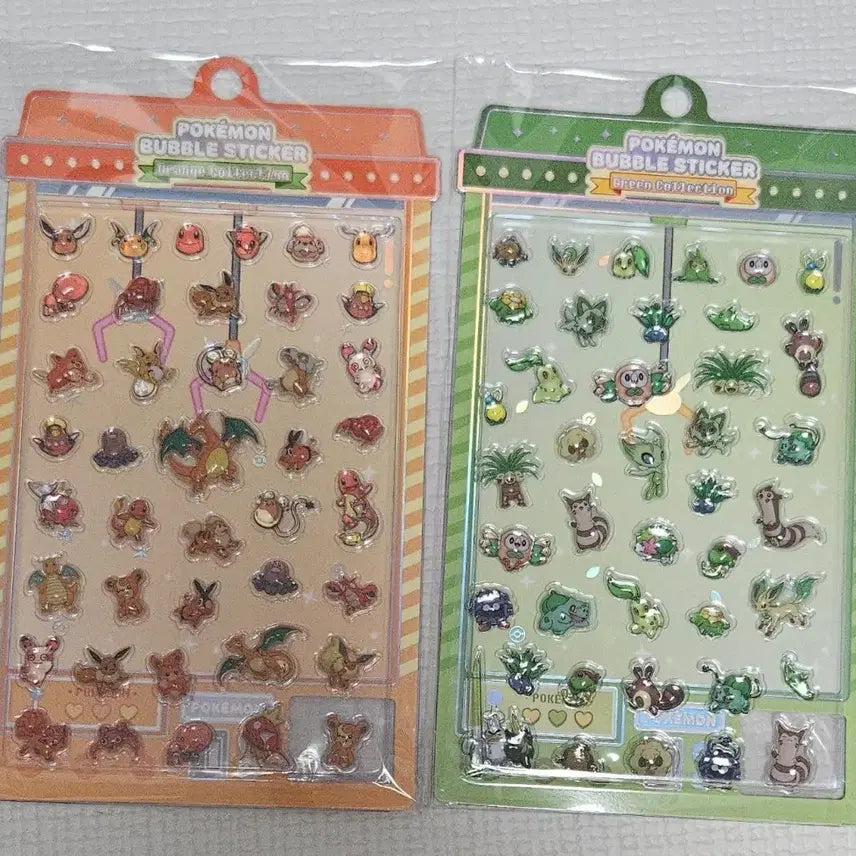 [BUNJANG] Pokemon Bubble Sticker Orange Green / 포켓몬 버블 스티커 오렌지 그린