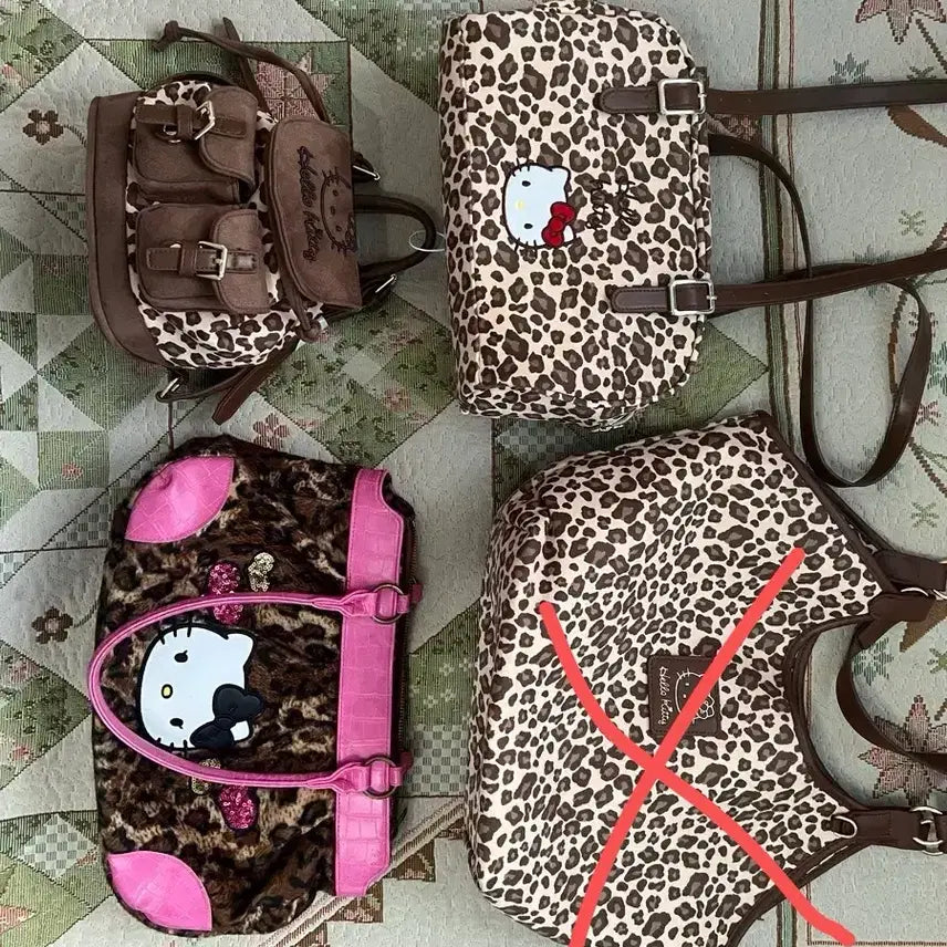 [SOLD OUT] 레오파드 호피 헬로키티 가방 백팩