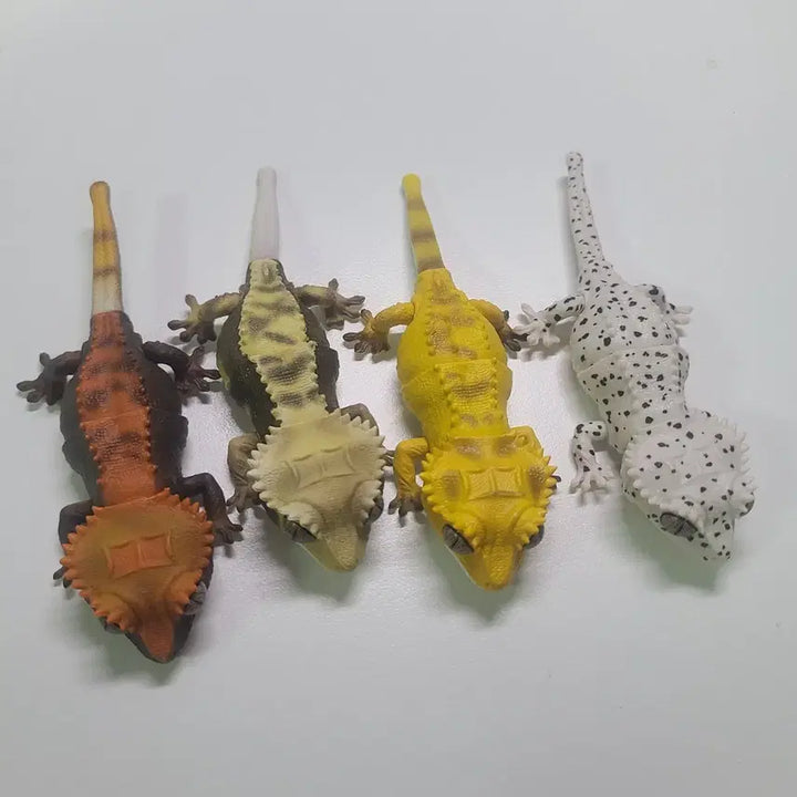 [BUNJANG] Crested Gecko &amp; Leopard Gecko Figure Set (4 Types) / [4종 세트] 일본 피규어 일괄 크레스티드 게코 도마뱀 레오파드 가챠