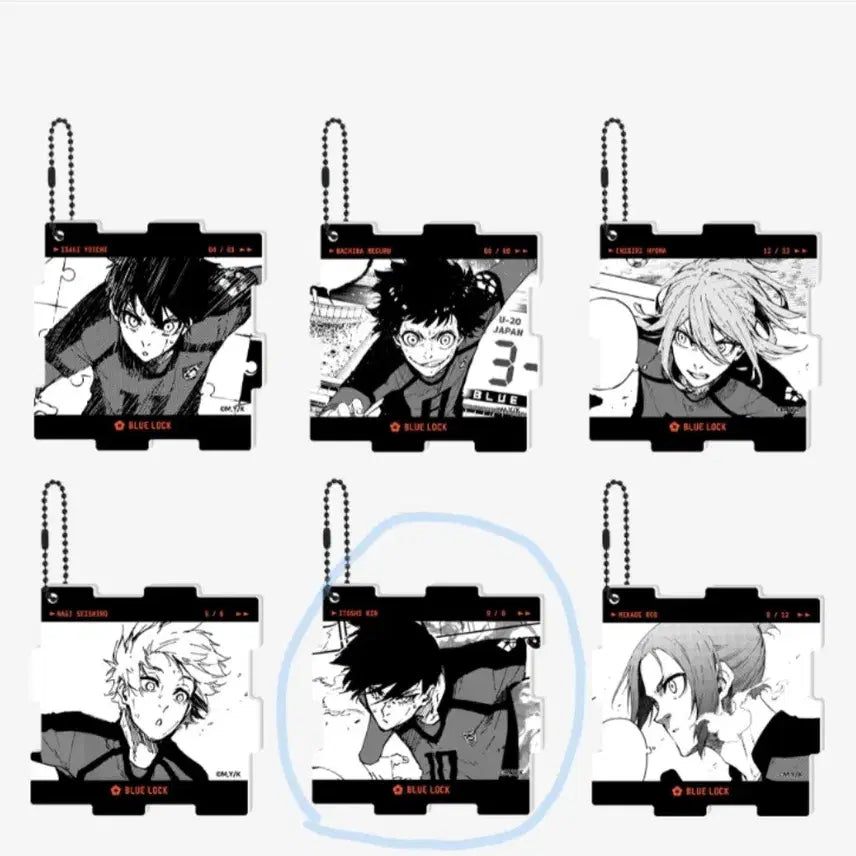 [BUNJANG] Blue Lock Animate Original Art Acrylic Puzzle Keychain Rin Itoshi / 새상품 블루록 애니메이트 원화 아크릴 퍼즐 키링 이토시 린