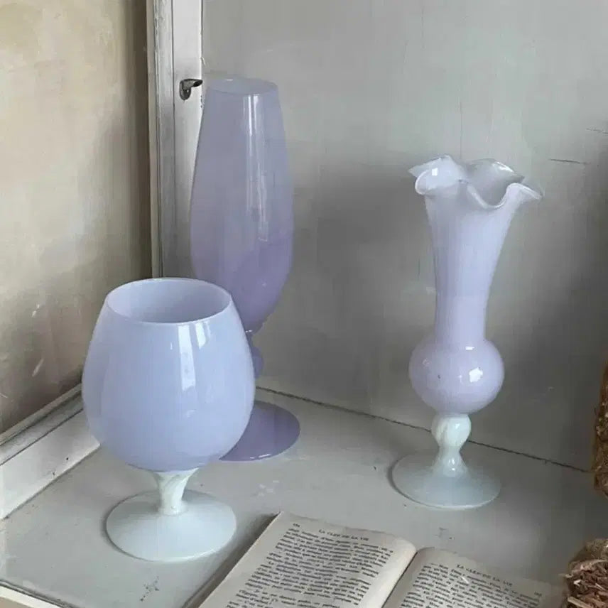 [BUNJANG] Vintage Opaline Vase, Light Purple / 빈티지 레어템 오팔린화병 연보라