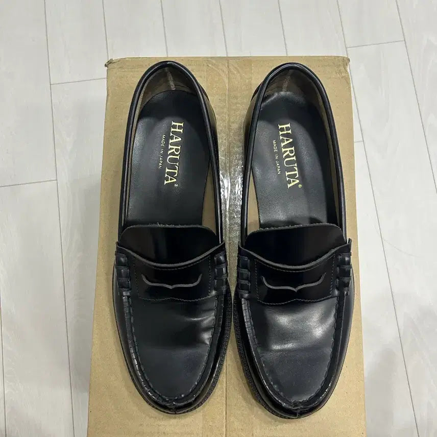 [BUNJANG] Haruta Black Leather Penny Loafer 906 / [실착1회] 하루타 블랙 레더 페니 로퍼 906
