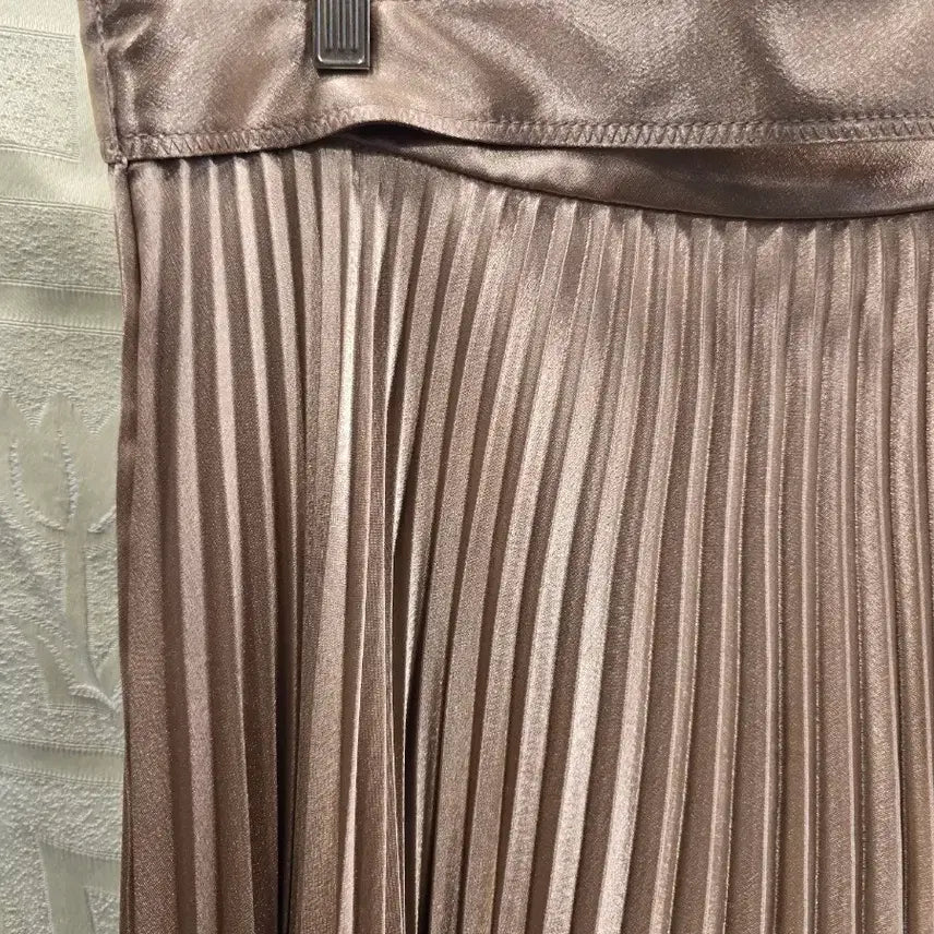 [BUNJANG] MICHAA Pleated Long Skirt Beige Size 66 / 미샤 플리츠 롱 스커트 베이지 66(27~28)