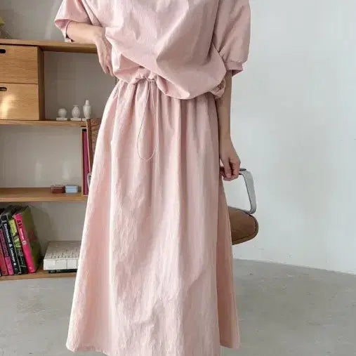 [BUNJANG] Crinkly Skirt Set / 바스락 치마세트