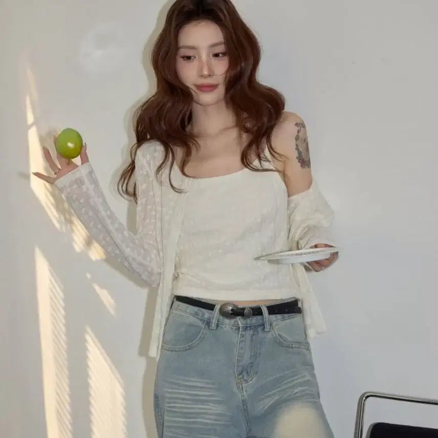 [BUNJANG] Labelytree Two-Piece Set (Sleeveless Top + Cardigan) / 라벨트리 투피스(나시+가디건) 세트