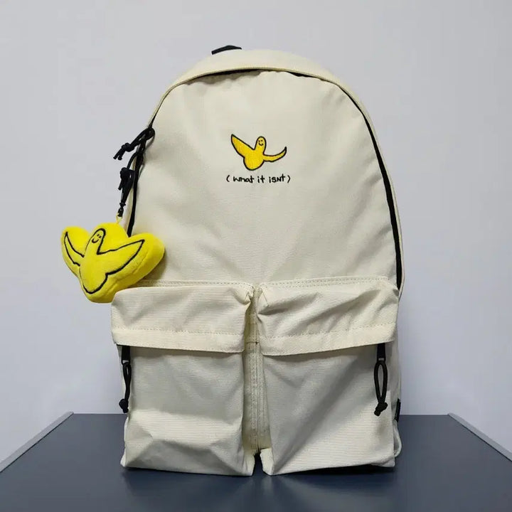 [BUNJANG] What it isnt Angel Two Pocket Daypack Backpack Ivory / 와릿이즌(What it isnt) 엔젤 투 포켓 데이팩 백팩
