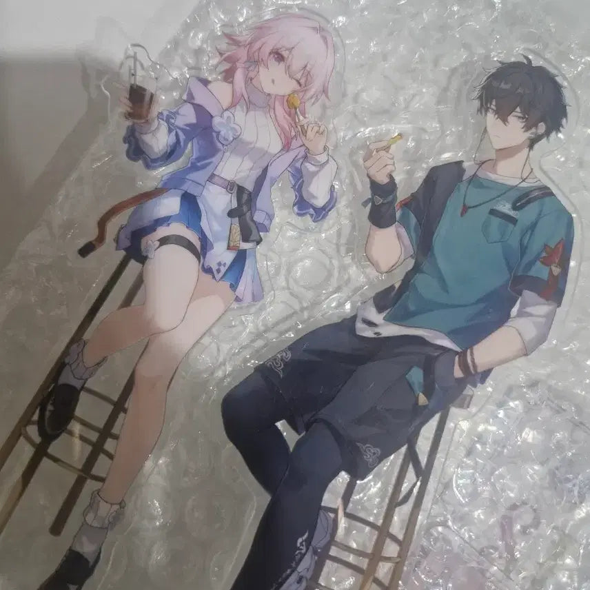 [BUNJANG] Honkai Star Rail Bueochikin Acrylic Standee Set (Himeko &amp; Dan Heng) / 붕괴 스타레일 부어치킨 삼칠이 단항 아크릴 스탠드