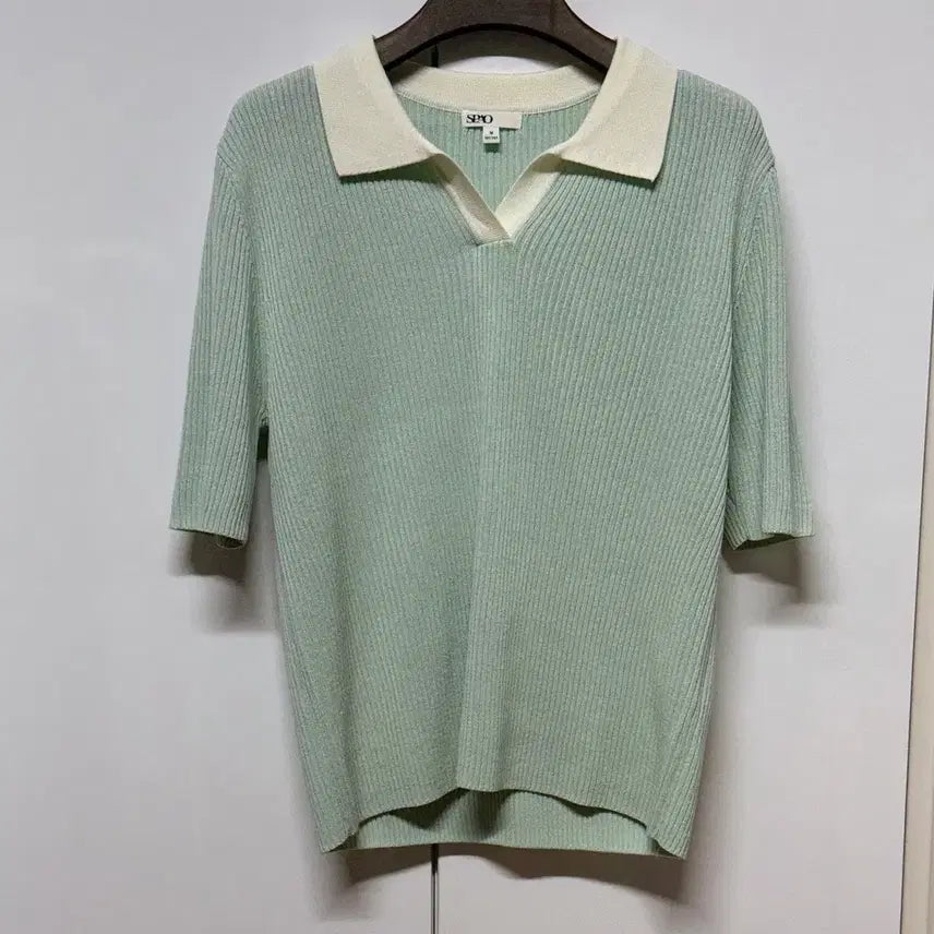 [BUNJANG] SPAO Collar Short Sleeve Knit Mint M / SPAO 카라 반팔 니트 민트 M