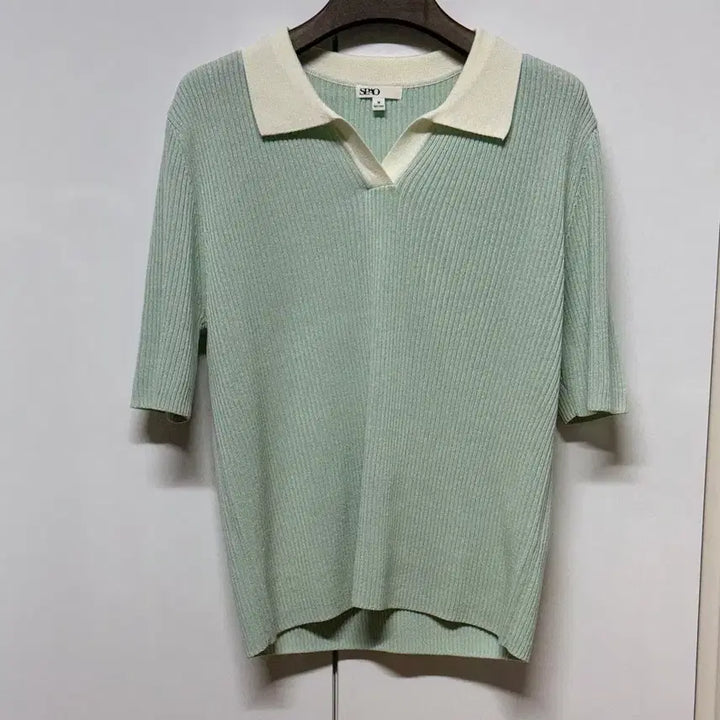 [BUNJANG] SPAO Collar Short Sleeve Knit Mint M / SPAO 카라 반팔 니트 민트 M