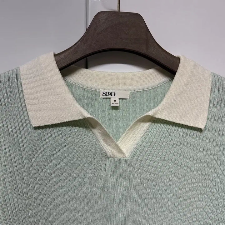 [BUNJANG] SPAO Collar Short Sleeve Knit Mint M / SPAO 카라 반팔 니트 민트 M