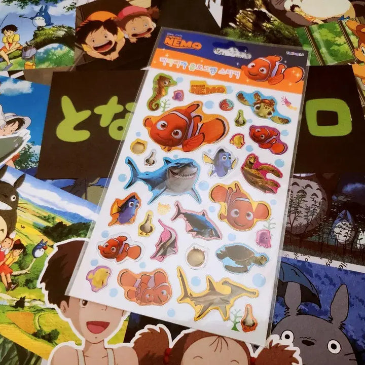 [BUNJANG] Disney Nemo Retro Sticker Set (2 Types) Bundle / 고전문구) 레트로 디즈니 니모 스티커 2종 세트 일괄