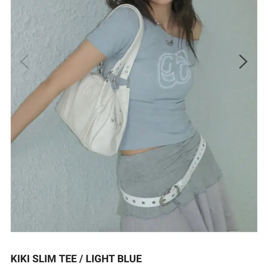 [BUNJANG] AZON Kiki Slim Tee Light Blue / 애즈온 키키 슬림티 kiki slim tee 라이트블루