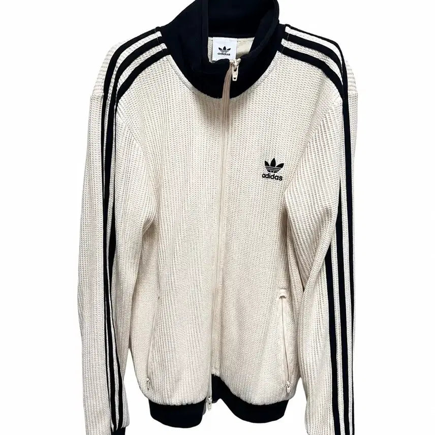 [BUNJANG] Adidas Ivory Waffle Zip-Up / 아디다스 아이보리 와플 집업