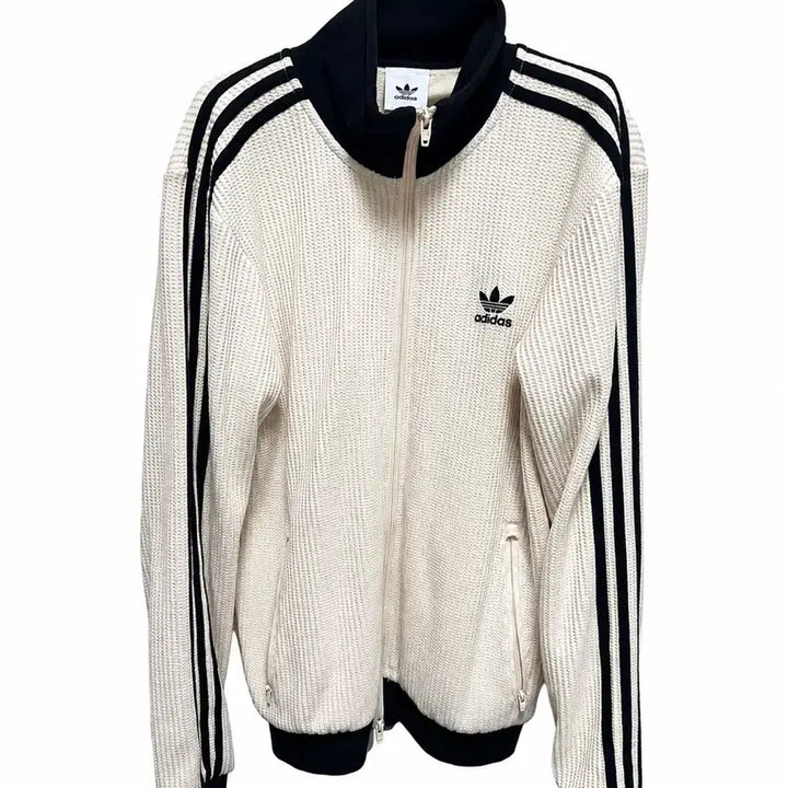 [BUNJANG] Adidas Ivory Waffle Zip-Up / 아디다스 아이보리 와플 집업