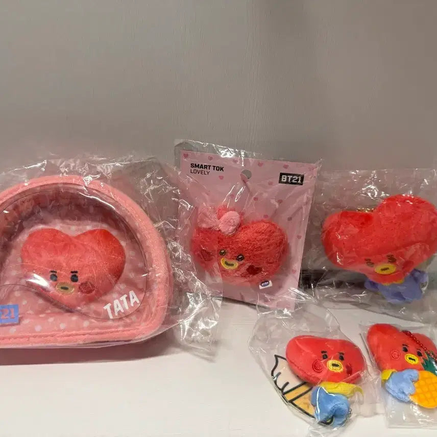 [BUNJANG] BT21 Tata Pouch and Keyring Bundle Set / BT21 일본 타타 TATA 파우치/키링 일괄 태형 키링 뷔 키링