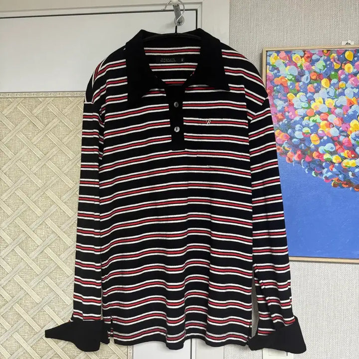 [BUNJANG] Bird Note Striped Long Sleeve T-Shirt / 버드노트 티셔츠