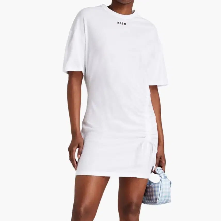 [BUNJANG] MSGM Logo Shirring Dress S New / MSGM 원피스 로고 셔링 S 새상품