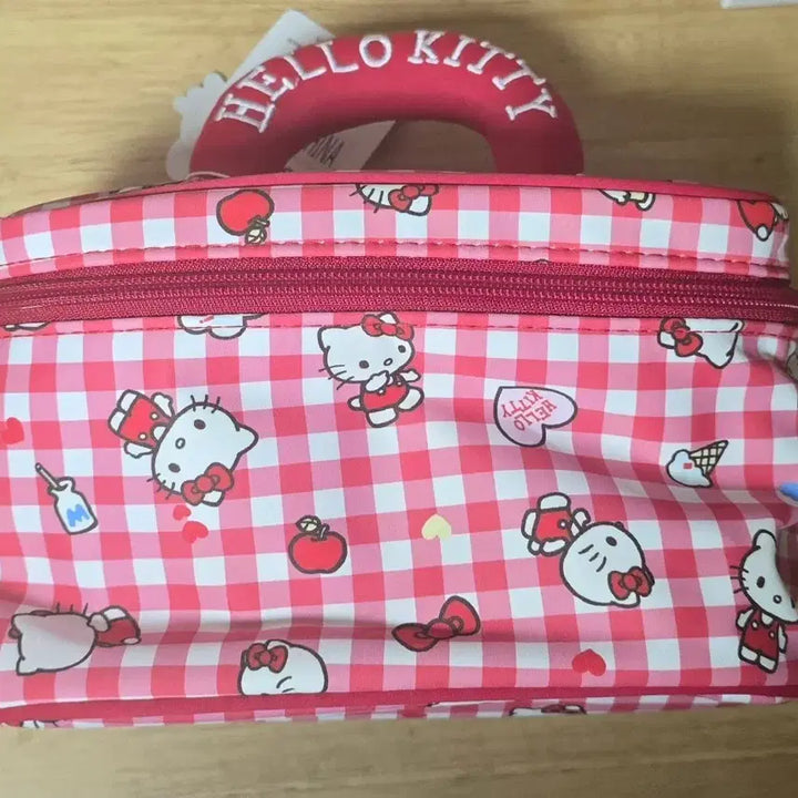 [BUNJANG] Sanrio Kitty Check Pouch Bag / 산리오 키티 체크 파우치 가방