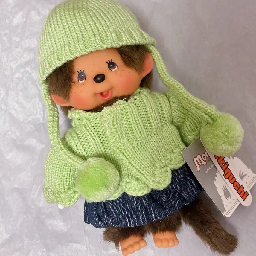 [BUNJANG] Authentic Green Knit Monchhichi / 정품 그린니트 몬치치