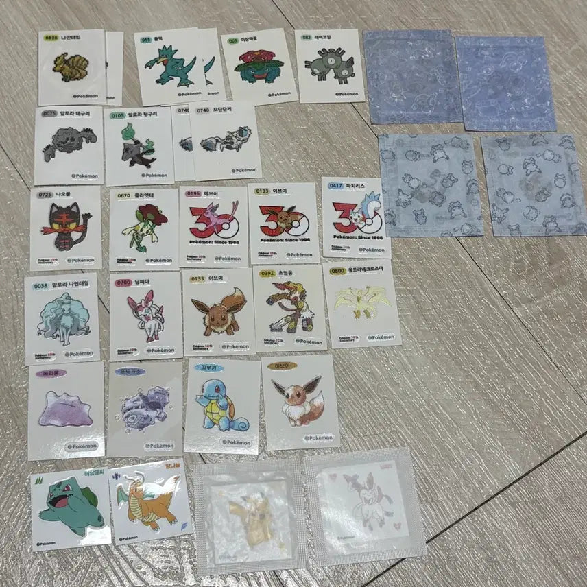 [BUNJANG] Pokemon 30th Anniversary and Other Stickers/Seals / 포켓몬 30주년 외 띠부씰 및 스티커 판매 이상해꽃 에브이 이브이 메타몽