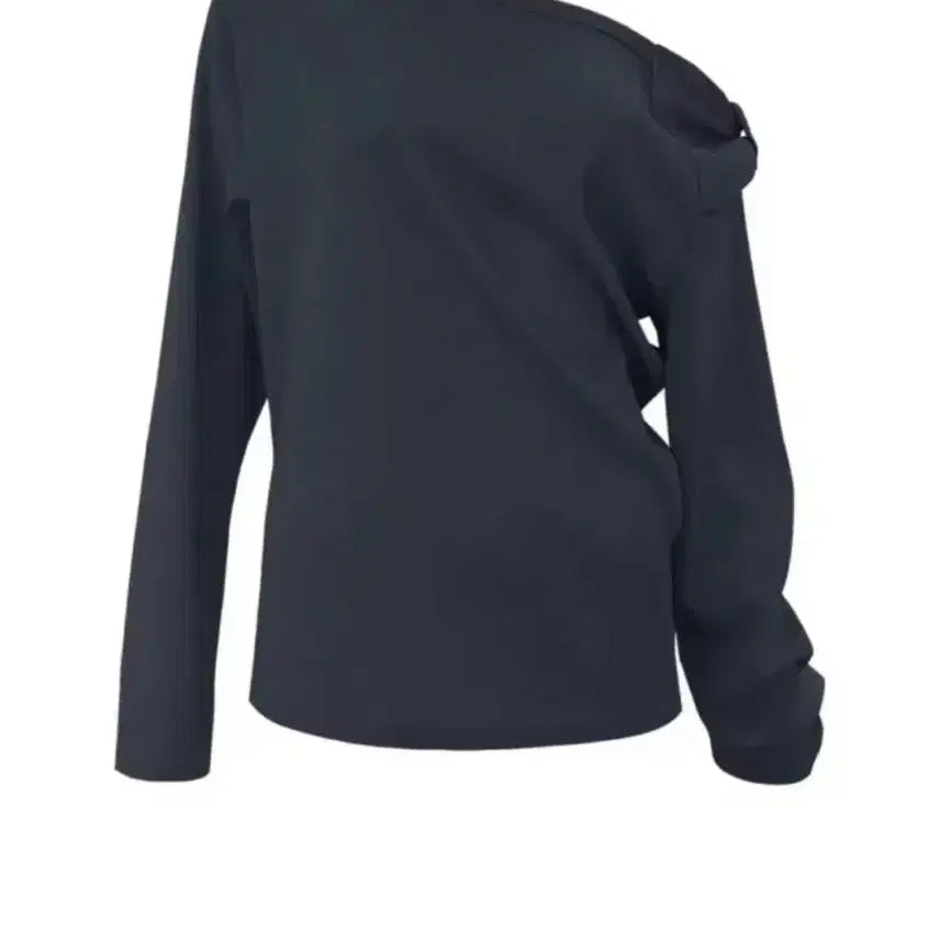 [BUNJANG] CHEME.C Navy Bow One Shoulder Long Sleeve / 체메씨 bow one shoulder long sleeve 네이비
